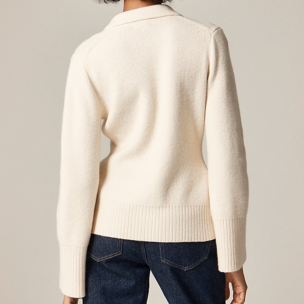 J crew ivory Milano-stitch cinched-waist cardigan - Picture 3 of 6